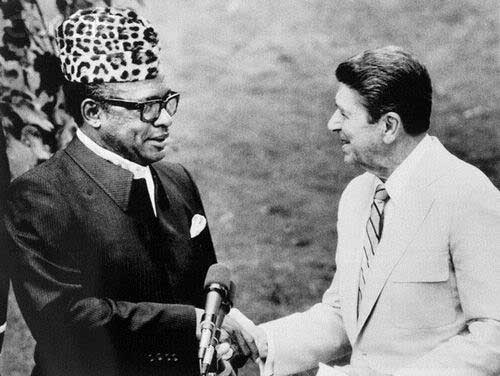Mobutu et Ronald Reagan